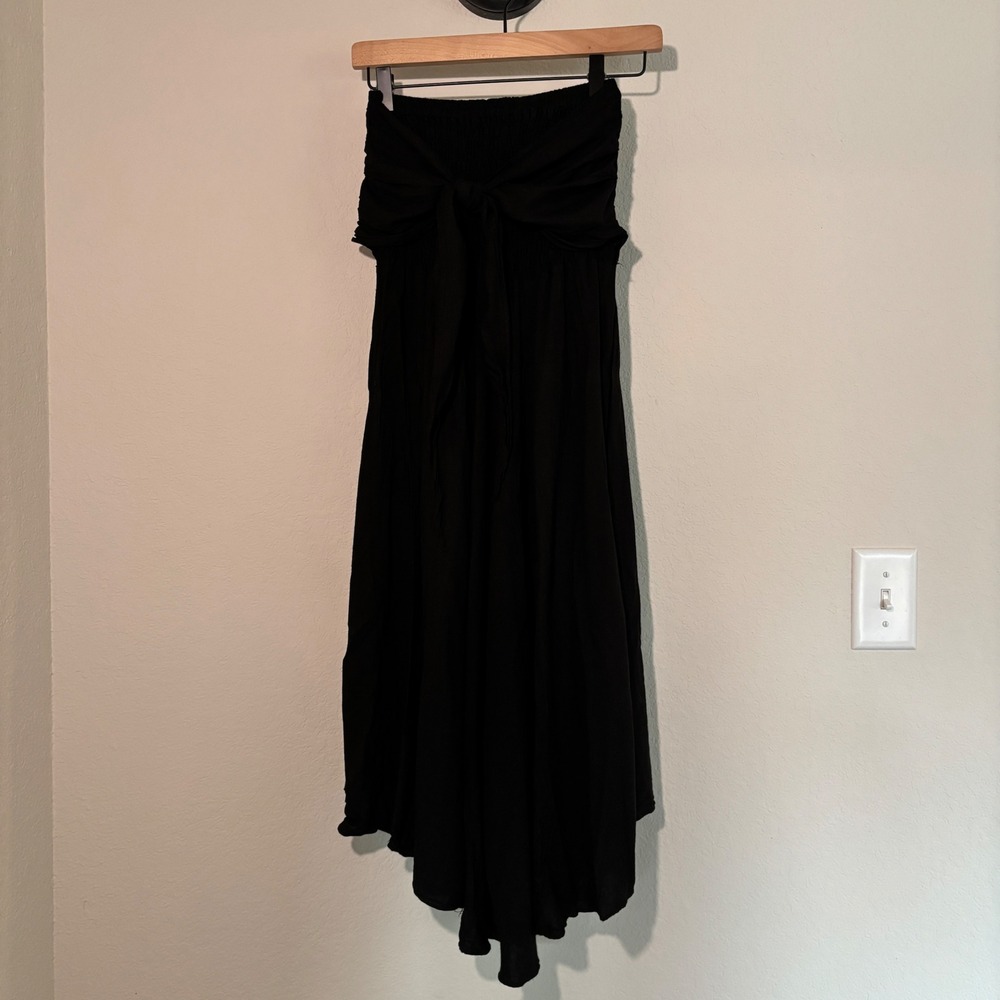 Joob Joob Strapless Dress OS Smocked Black Boho Beachy High Low
